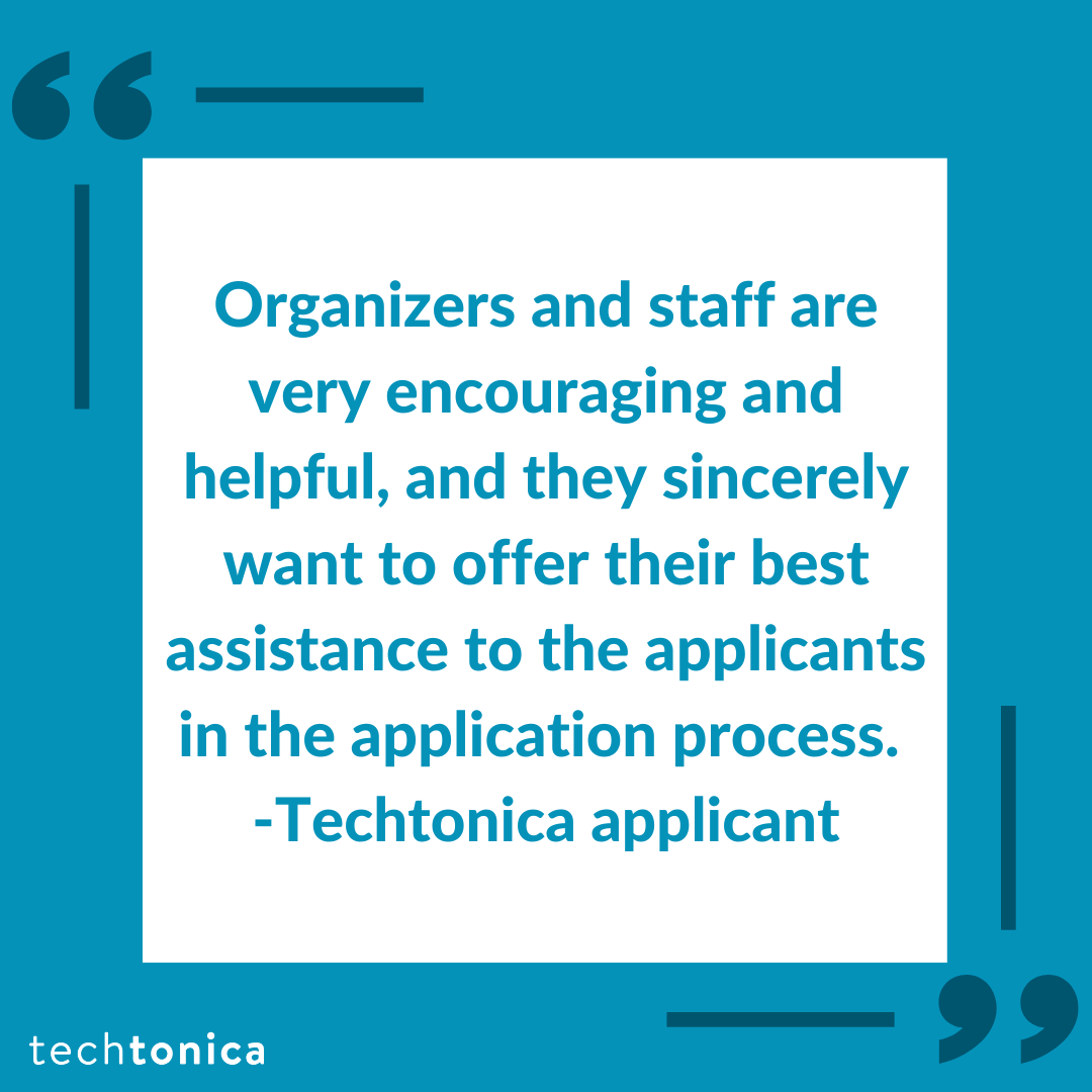 Quote from an applicant about appreciation for the staff's encouragement, helpfulness, and willingness to assist applicants.